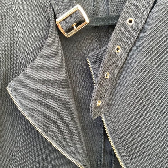 [ CHOCOLATE ] Black Femme Fatale Crop Moto Jacket w/Neck Strap : Med : L… - Picture 6 of 7